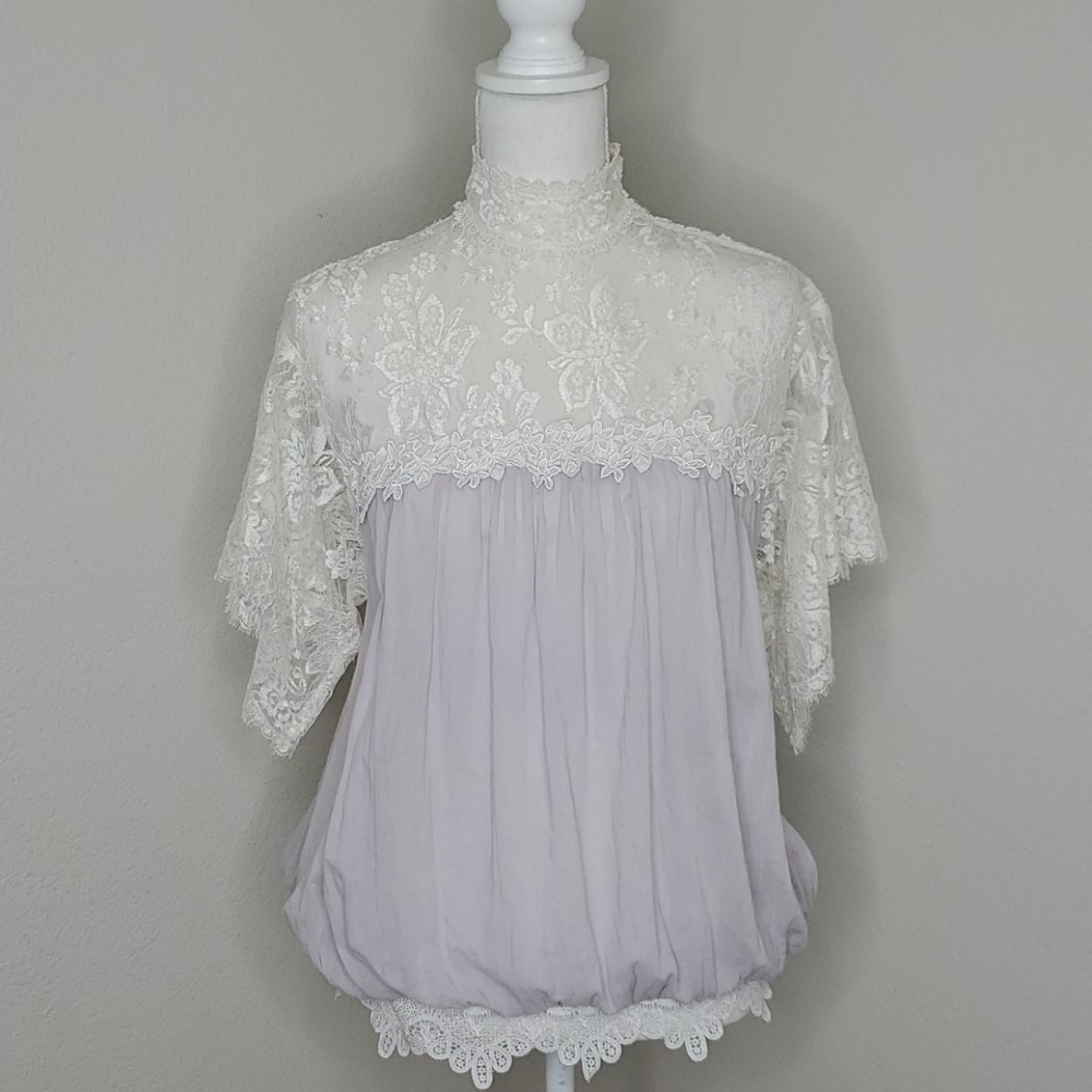 Jessica McClintock Vintage Peasant Blouse - Picture 1 of 16